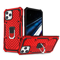 Funda Bumper Silicona y Plastico Mate Carcasa con Soporte YF1 para Apple iPhone 13 Pro Max Rojo