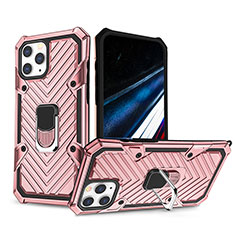 Funda Bumper Silicona y Plastico Mate Carcasa con Soporte YF1 para Apple iPhone 13 Pro Max Rosa Roja