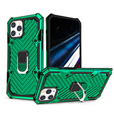 Funda Bumper Silicona y Plastico Mate Carcasa con Soporte YF1 para Apple iPhone 13 Pro Max Verde