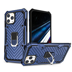 Funda Bumper Silicona y Plastico Mate Carcasa con Soporte YF1 para Apple iPhone 14 Pro Azul