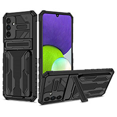 Funda Bumper Silicona y Plastico Mate Carcasa con Soporte YF1 para Samsung Galaxy A13 5G Negro