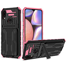 Funda Bumper Silicona y Plastico Mate Carcasa con Soporte YF1 para Samsung Galaxy M01s Rosa