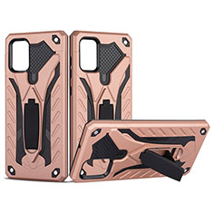 Funda Bumper Silicona y Plastico Mate Carcasa con Soporte YF2 para Samsung Galaxy A51 4G Oro Rosa