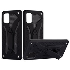 Funda Bumper Silicona y Plastico Mate Carcasa con Soporte YF2 para Samsung Galaxy A51 5G Negro