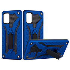 Funda Bumper Silicona y Plastico Mate Carcasa con Soporte YF2 para Samsung Galaxy A71 4G A715 Azul