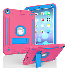 Funda Bumper Silicona y Plastico Mate Carcasa con Soporte YJ1 para Apple iPad Air 3 Rosa Roja