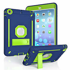 Funda Bumper Silicona y Plastico Mate Carcasa con Soporte YJ1 para Apple iPad Mini 2 Azul