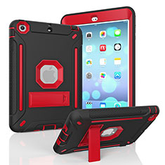 Funda Bumper Silicona y Plastico Mate Carcasa con Soporte YJ1 para Apple iPad Mini 2 Rojo y Negro