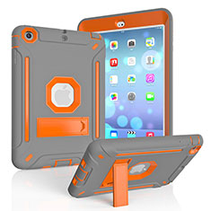 Funda Bumper Silicona y Plastico Mate Carcasa con Soporte YJ1 para Apple iPad Mini 3 Naranja