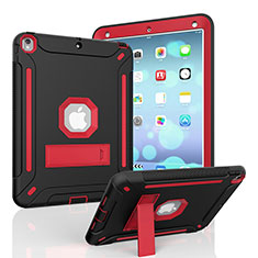 Funda Bumper Silicona y Plastico Mate Carcasa con Soporte YJ1 para Apple iPad Pro 10.5 Rojo y Negro