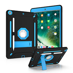 Funda Bumper Silicona y Plastico Mate Carcasa con Soporte YJ2 para Apple iPad 10.2 (2019) Azul y Negro