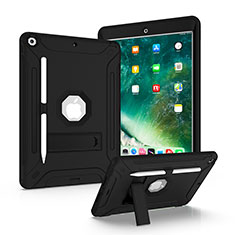 Funda Bumper Silicona y Plastico Mate Carcasa con Soporte YJ2 para Apple iPad 10.2 (2020) Negro