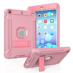 Funda Bumper Silicona y Plastico Mate Carcasa con Soporte YJ2 para Apple iPad Mini 2 Rosa