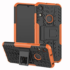 Funda Bumper Silicona y Plastico Mate Carcasa con Soporte Z01 para Huawei Honor 8A Naranja