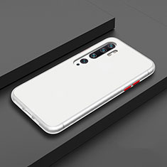 Funda Bumper Silicona y Plastico Mate Carcasa D01 para Xiaomi Mi Note 10 Pro Blanco