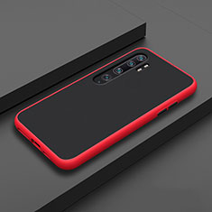 Funda Bumper Silicona y Plastico Mate Carcasa D01 para Xiaomi Mi Note 10 Rojo