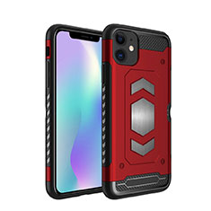 Funda Bumper Silicona y Plastico Mate Carcasa Magnetico para Apple iPhone 11 Rojo