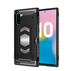Funda Bumper Silicona y Plastico Mate Carcasa Magnetico para Samsung Galaxy Note 10 Negro