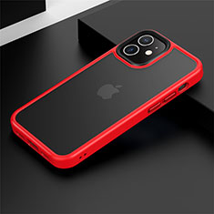 Funda Bumper Silicona y Plastico Mate Carcasa N01 para Apple iPhone 12 Mini Rojo