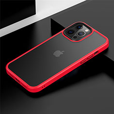Funda Bumper Silicona y Plastico Mate Carcasa N01 para Apple iPhone 12 Pro Max Rojo