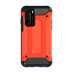 Funda Bumper Silicona y Plastico Mate Carcasa N01 para Huawei P40 Rojo