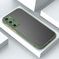 Funda Bumper Silicona y Plastico Mate Carcasa N02 para Huawei P40 Pro Ejercito Verde