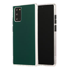 Funda Bumper Silicona y Plastico Mate Carcasa N02 para Samsung Galaxy Note 20 5G Verde Noche