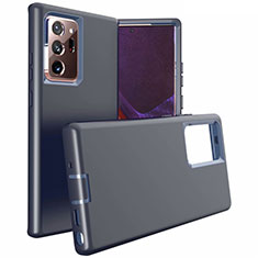 Funda Bumper Silicona y Plastico Mate Carcasa N02 para Samsung Galaxy Note 20 Ultra 5G Azul Real