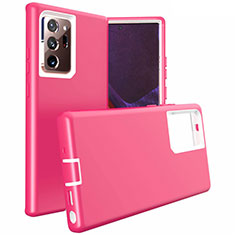 Funda Bumper Silicona y Plastico Mate Carcasa N02 para Samsung Galaxy Note 20 Ultra 5G Rosa Roja
