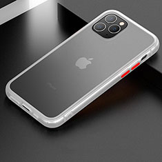 Funda Bumper Silicona y Plastico Mate Carcasa para Apple iPhone 11 Pro Max Blanco