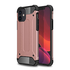 Funda Bumper Silicona y Plastico Mate Carcasa para Apple iPhone 12 Mini Oro Rosa