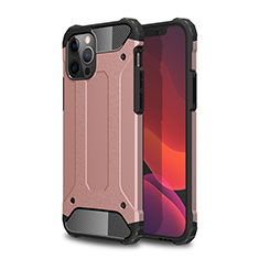Funda Bumper Silicona y Plastico Mate Carcasa para Apple iPhone 12 Pro Oro Rosa