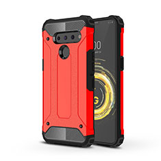 Funda Bumper Silicona y Plastico Mate Carcasa para LG V50 ThinQ 5G Rojo