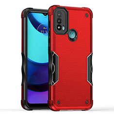 Funda Bumper Silicona y Plastico Mate Carcasa para Motorola Moto E20 Rojo