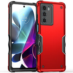 Funda Bumper Silicona y Plastico Mate Carcasa para Motorola Moto G200 5G Rojo