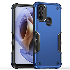 Funda Bumper Silicona y Plastico Mate Carcasa para Motorola Moto G31 Azul