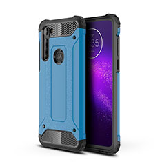 Funda Bumper Silicona y Plastico Mate Carcasa para Motorola Moto G8 Power Azul Cielo