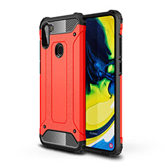 Funda Bumper Silicona y Plastico Mate Carcasa para Samsung Galaxy A11 Rojo