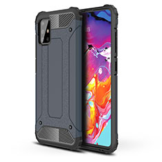 Funda Bumper Silicona y Plastico Mate Carcasa para Samsung Galaxy A51 4G Azul Real