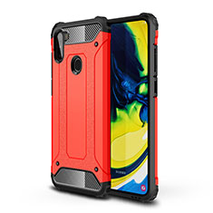 Funda Bumper Silicona y Plastico Mate Carcasa para Samsung Galaxy M11 Rojo