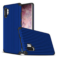 Funda Bumper Silicona y Plastico Mate Carcasa para Samsung Galaxy Note 10 Plus 5G Azul