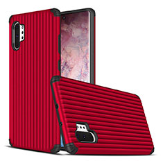 Funda Bumper Silicona y Plastico Mate Carcasa para Samsung Galaxy Note 10 Plus 5G Rojo