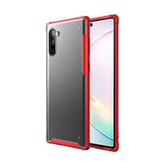 Funda Bumper Silicona y Plastico Mate Carcasa para Samsung Galaxy Note 10 Rojo