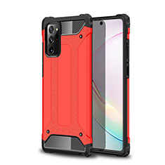 Funda Bumper Silicona y Plastico Mate Carcasa para Samsung Galaxy Note 20 5G Rojo