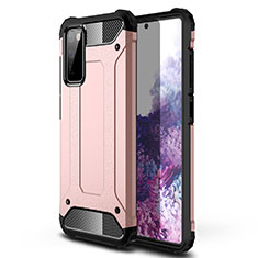 Funda Bumper Silicona y Plastico Mate Carcasa para Samsung Galaxy S20 Lite 5G Oro Rosa