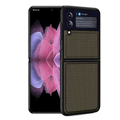 Funda Bumper Silicona y Plastico Mate Carcasa para Samsung Galaxy Z Flip3 5G Oro