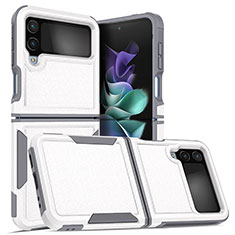 Funda Bumper Silicona y Plastico Mate Carcasa para Samsung Galaxy Z Flip4 5G Blanco