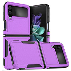 Funda Bumper Silicona y Plastico Mate Carcasa para Samsung Galaxy Z Flip4 5G Morado