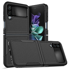 Funda Bumper Silicona y Plastico Mate Carcasa para Samsung Galaxy Z Flip4 5G Negro