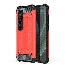 Funda Bumper Silicona y Plastico Mate Carcasa para Xiaomi Mi 10 Ultra Rojo